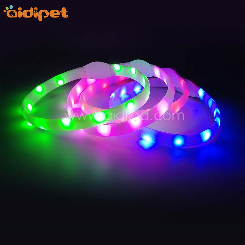 AIDI-C4 Silicone Waterproof Rechargeable Flashing Led Dog Collar