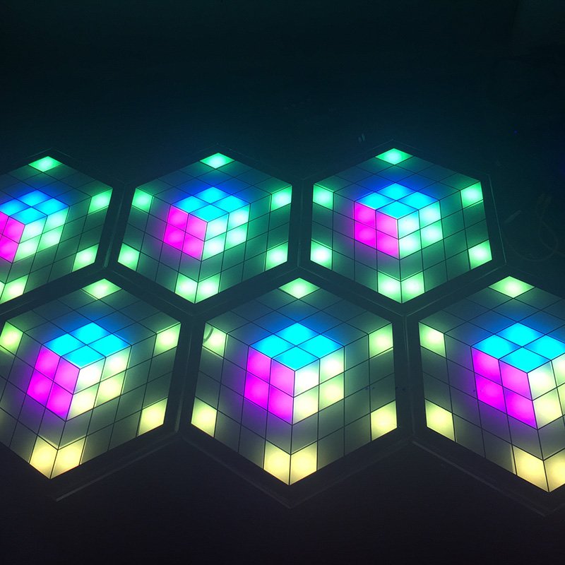Magic Cube Honeycomb RGB 3 in 1 LED 3D Dance Floor
