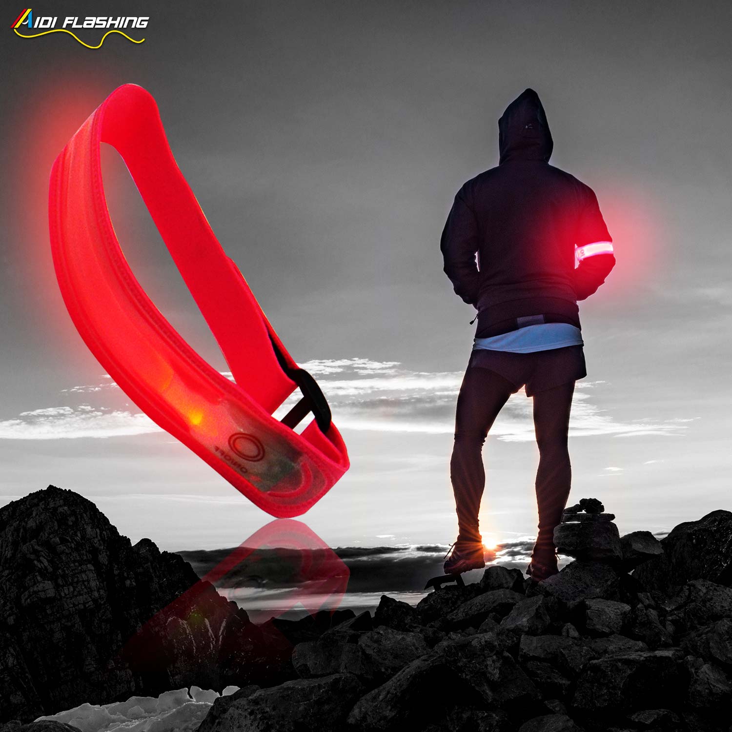 Led light up reflective armbands for sport AIDI-S10