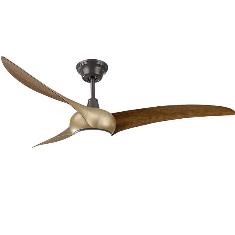 American traditional style fan lamp， 3 piece of brown ABS plastic fan blades LED light source model 