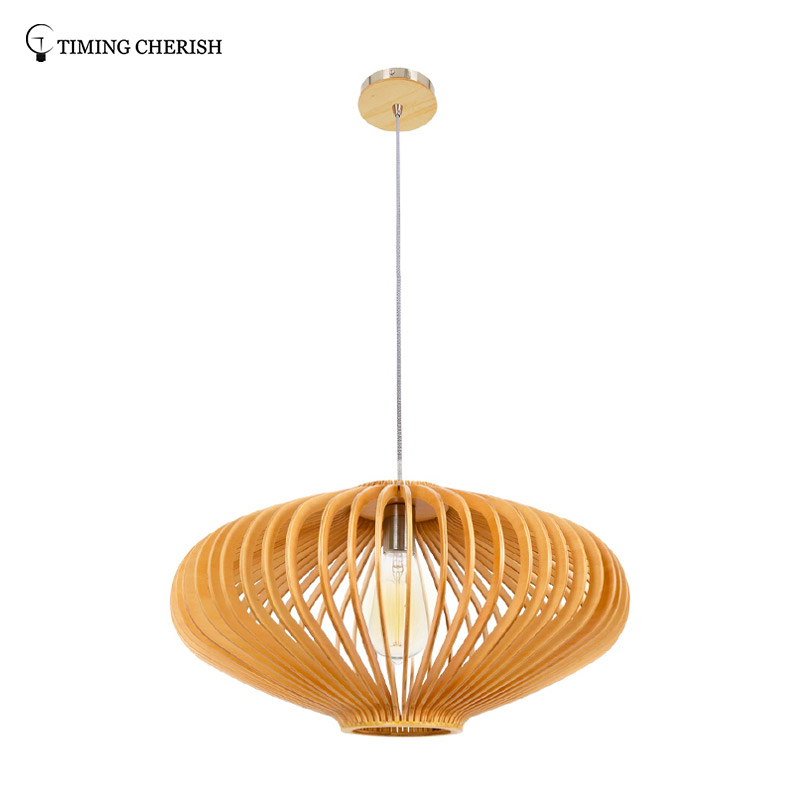 Frisbee 1 Light D580MM Hanging Pendant Lamp in Natural Wood