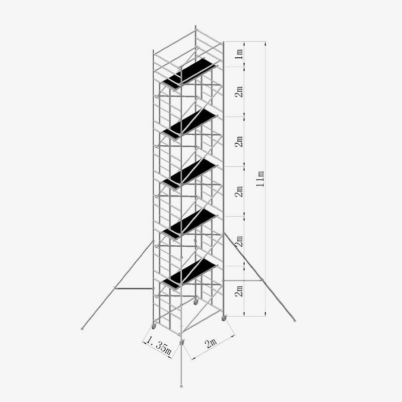 Customized height mobile aluminum scaffolding tower