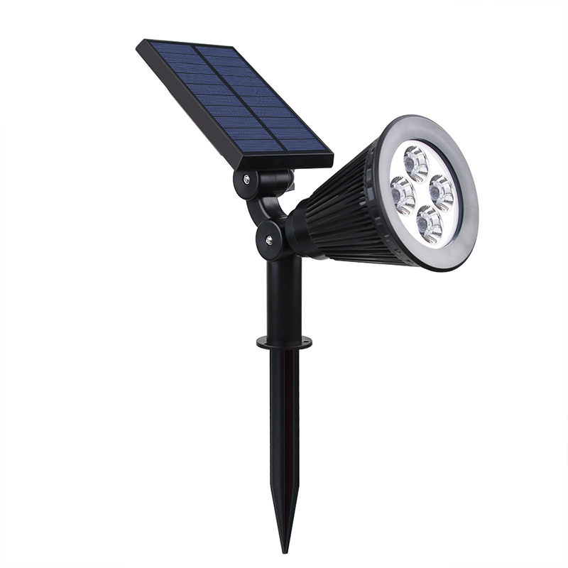 Solar  Adjustable Landscape Spotlight<br>Waterproof 4 LEDS Item No.: SW6064