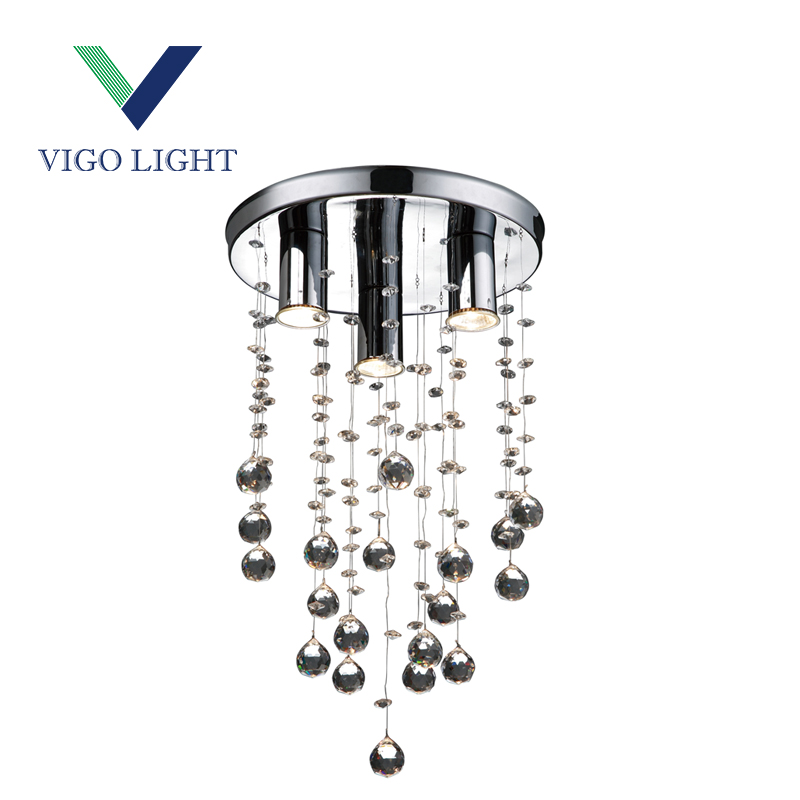 Clear crystal spot ceiling lamp GU10 3heads