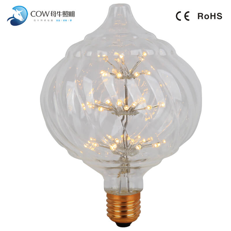 LED Filament Bulb E26 E27 Base Starry Fireworks Vintage Edison LED Bulb Ceiling Lighting For Decorat