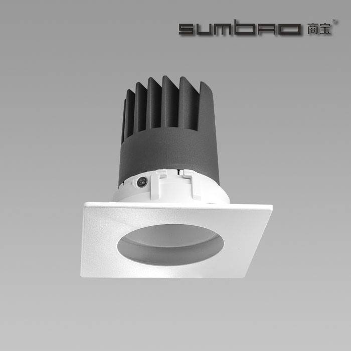 DW005-SUMBAO Professional Single Head Square Trim 10W Low Vottage Recessed Spotlights for Retail Sho