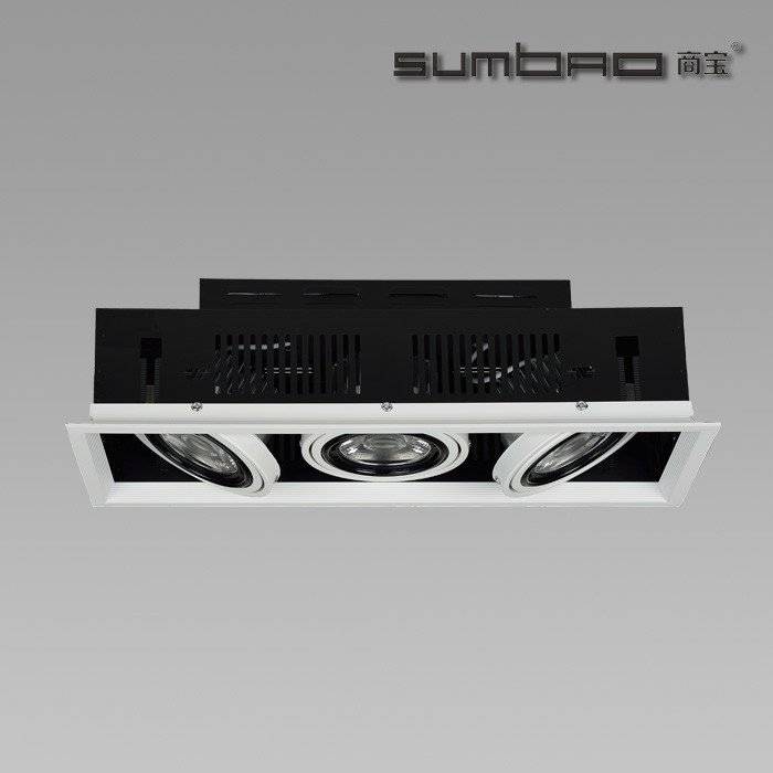 DW072-3 SUMBAO Professional Multi- Head Square Trim Recessed 10W/18W Spotlights for High End Retail 