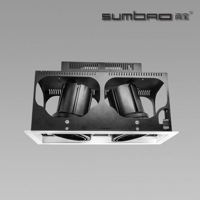 DW030-2 SUMBAO Professional Multi- Head Square Trim Recessed 24W/30W Spotlights for High End Retail