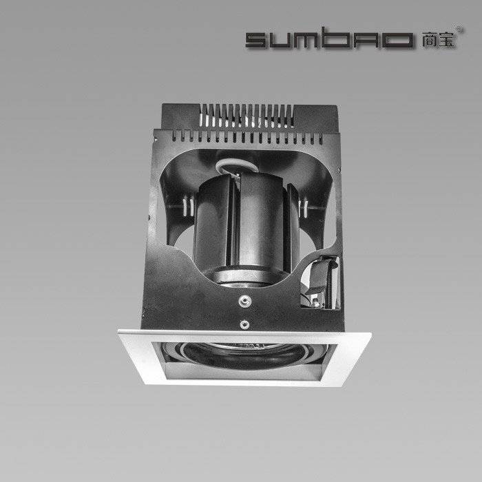 DW030-1 SUMBAO Professional Single Head Square Trim 24W/30W Recessed Spotlights for High End Retail 