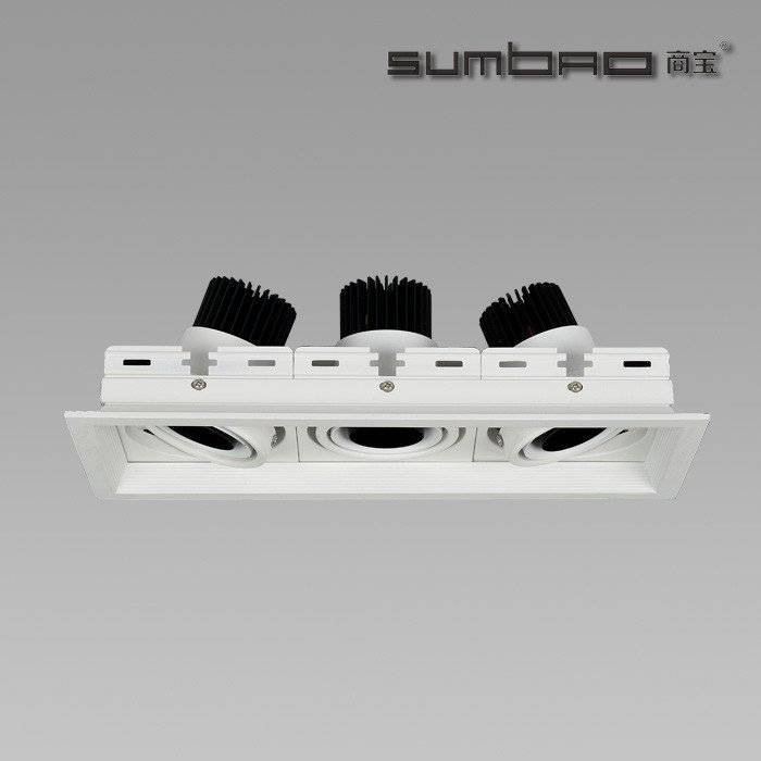 DW031-3 SUMBAO Professional Multi- Head Square Trim Recessed 6W10w Spotlights for High End Retail Sh