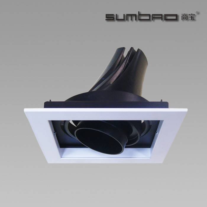 DW042-1 SUMBAO Professional Single Head Square Trim Recessed Spotlights for Retail Shops, Residences