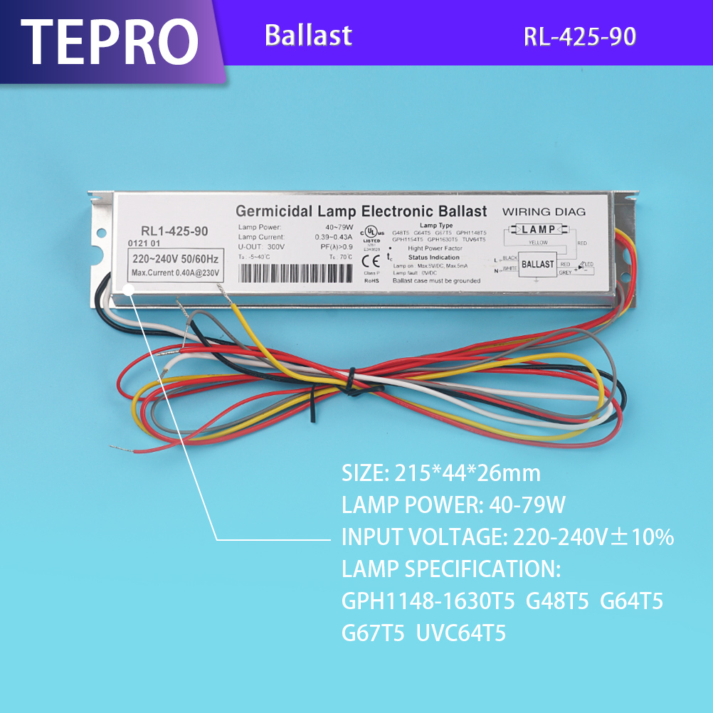China Factory Best Price Electronic Ballast RL1-425-90