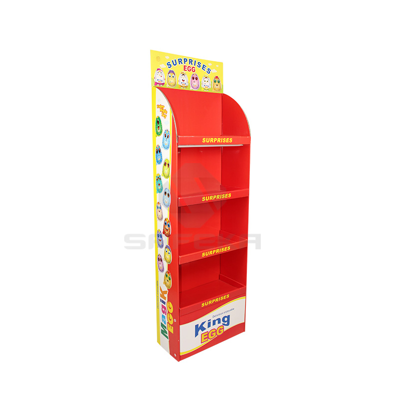 Offset Printing Paper Material Cardboard Shelf Stand Shipper Displays for Egg Toys