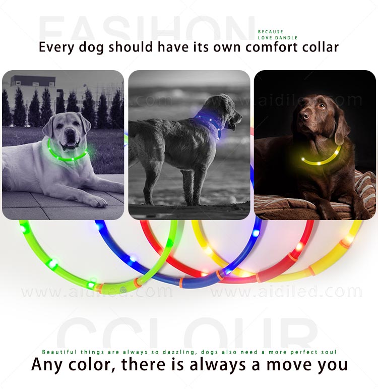AIDI-High-quality Waterproof Light Up Dog Collar | Rechargeable Pet Collar-2