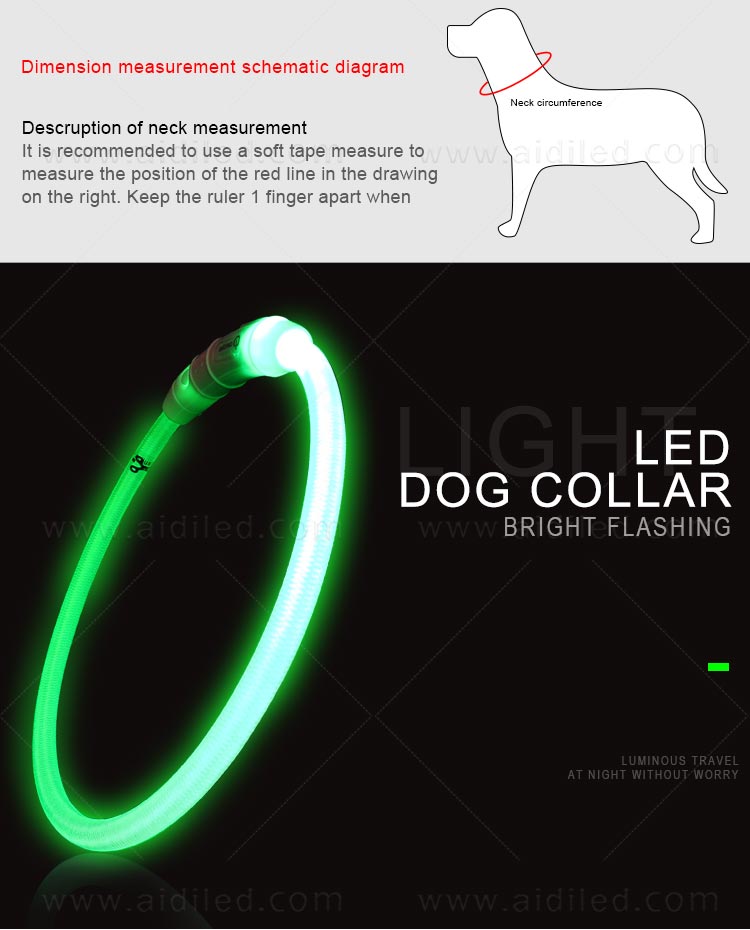 AIDI-Dog Collar Lights Waterproof Manufacture | Aidi-c1 Led Dog Collar-4