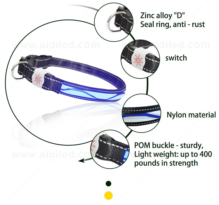 AIDI-Find Light Up Dog Collar Rechargeable Led Nylon Dog Collar-4