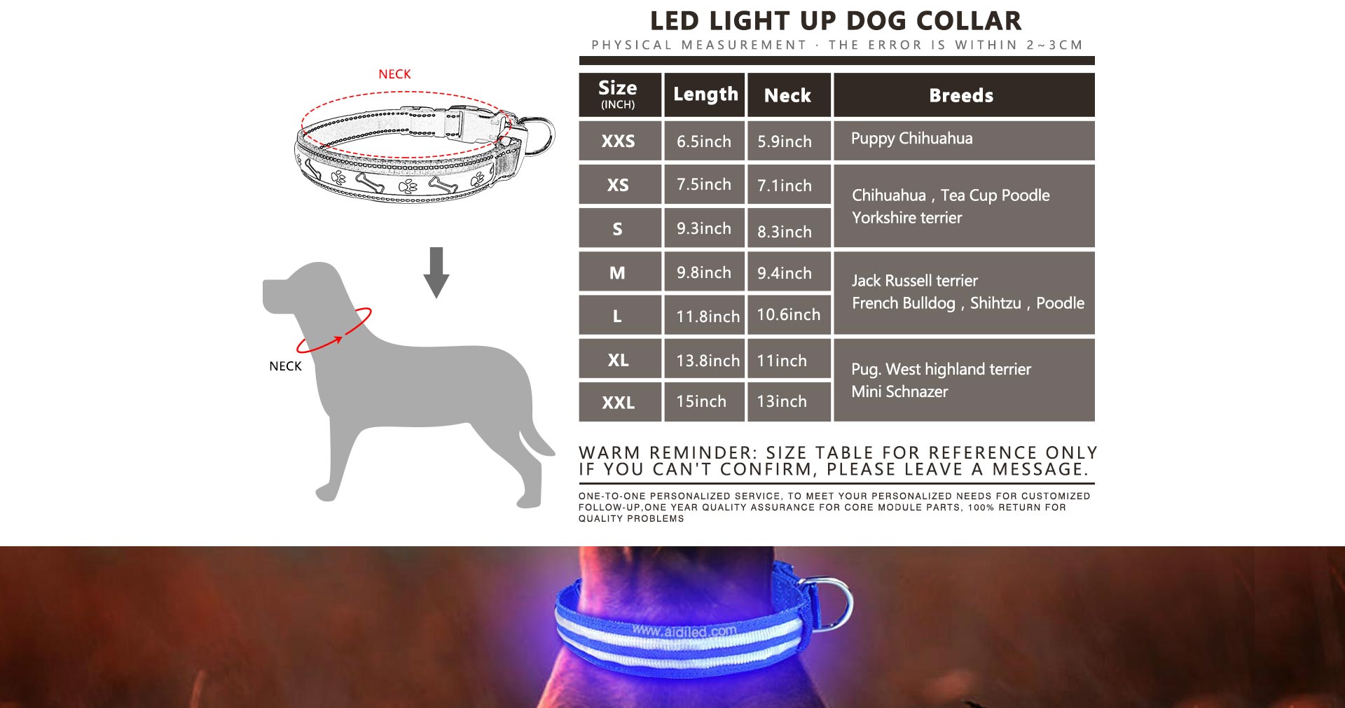 AIDI-Best Led Dog Collar Waterproof Custom Logo LED Dog Collar-10