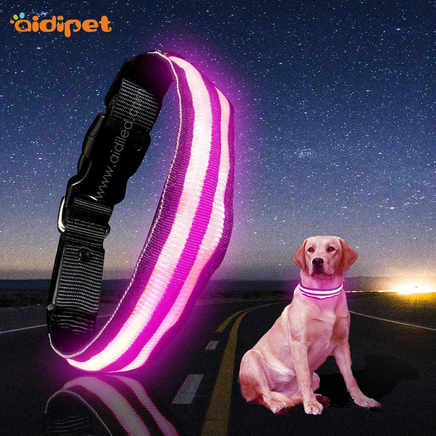 AIDI-High-quality Flashing Dog Collar | Custom LED Dog Collar-1
