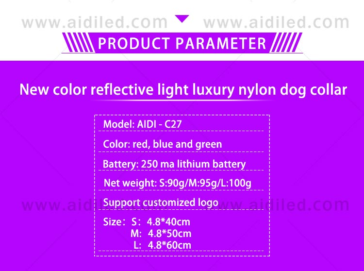 AIDI-Dog Collar Led Flashing Light Manufacture | Led Nylon Dog Collar-5