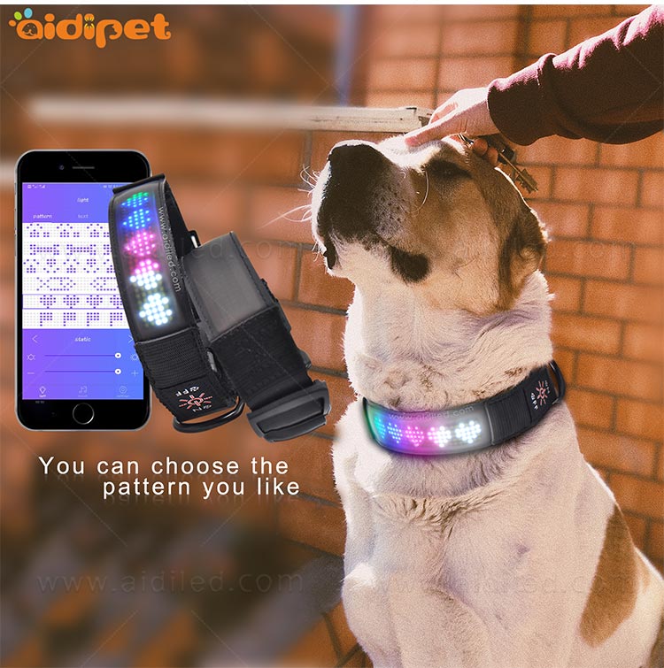 AIDI-Flashing Dog Collar Light Led App Controlled Safety Dog Collars-9