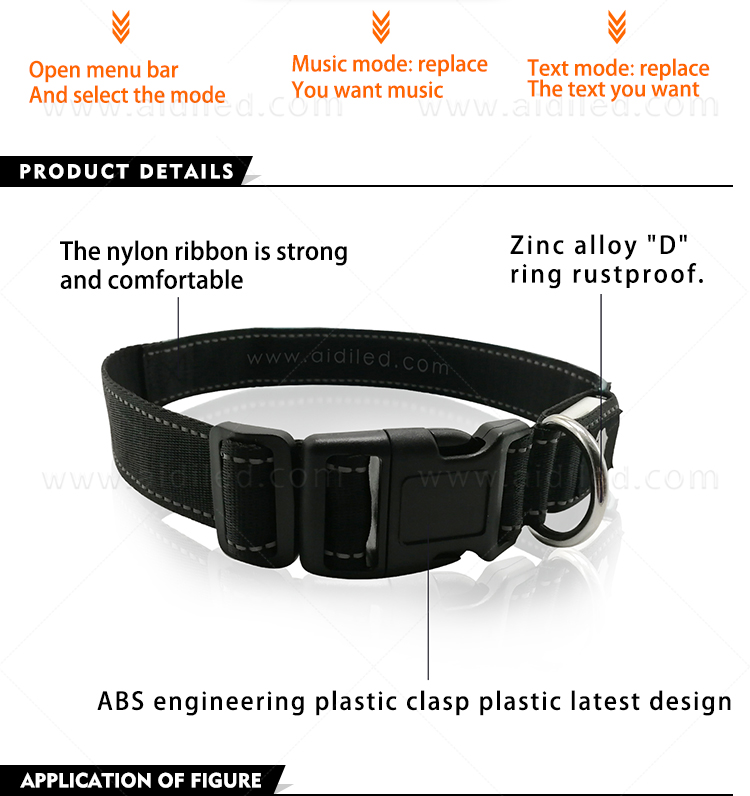 AIDI-Dog Collar Led Flashing Light, Bluetooth Remote Controlled-8