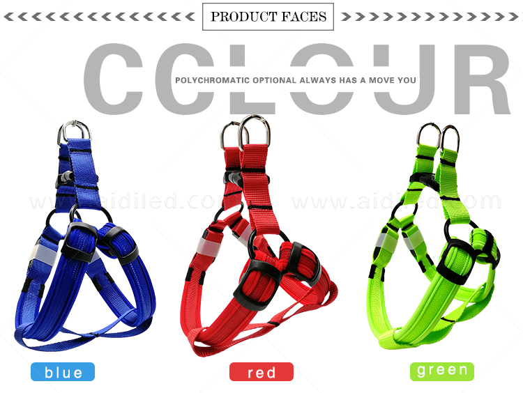 AIDI-Led Dog Harness, Reflective Rechargeable Flashing Led Dog Harness-5