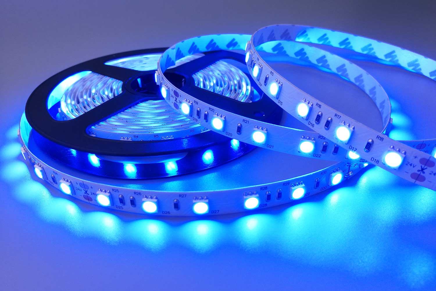 Flexible 16.4’ 300 Diodes 470nm LED Strip Light - DR-5050FX60-24-470nm