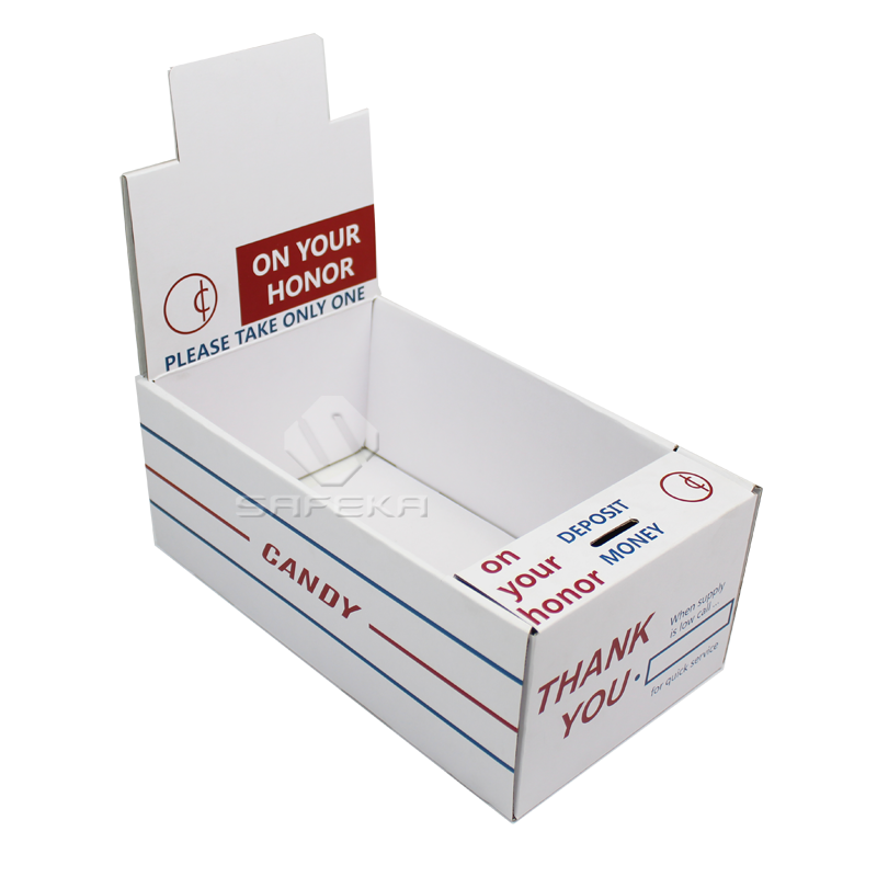 Cardboard charity donation display boxes for Coins SC1902
