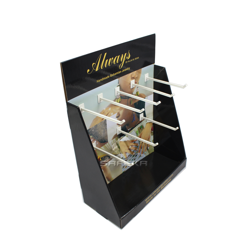Pop Display Companies Cardboard Product Displays with Hooks for  jewelry promotion SC1920